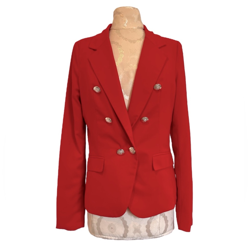 Red women’s blazer by Foreign Exchange